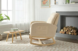 ZNTS Modern Accent Rocking Chair Rocking Chair Solid Wood Legs, adjustable Footrest,Comfy Armchair W2725P254698