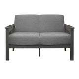Classic Living Room 1pc Loveseat Gray Cushion Seat and Back Solid Rubberwood Furniture Transitional B011P184612