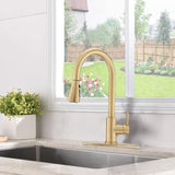 Pull Down Kitchen Faucet with Sprayer Stainless Steel Brushed Gold JYD3411BG