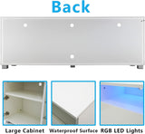 TV Stand for 32-60 inch TV, Modern Television Table Center Media Console with Drawer and Led Lights, W2301P143103