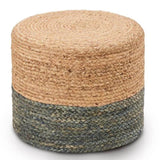 Round Pouf Ottoman Natural Seagrass Pouf Footrest, Foot Stool for Bedroom Living Room Accent 12921405