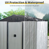 8ft x 4ft Outdoor Metal Storage Shed with Sliding Door and foundation for Backyard, Patio, Lawn W540P185253