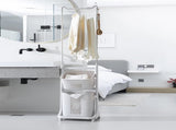 Laundry Hamper, 2-Tier Sorter with Hanging Bar and Removable Rolling Baskets, Stackable Storage Cart 61576787
