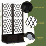 Wicker Trellis Planter, Outdoor Raised Garden Bed with Drainage Holes, Free-Standing Trellis Planter 49413812