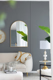 24" x 36" Arched Accent Mirror with Gold Metal Frame for Bathroom, Bedroom, Entryway Wall W2078124337