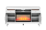 TV Stand With Electric Fireplace in White B00969706