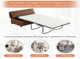 Twin Size Folding Ottoman Sleeper Bed with Mattress Convertible Guest Bed Brown WF307724AAD