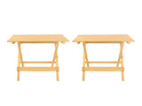 Portable Solid Wood Folding Side Table 2-Piece Set - Natural 04921291