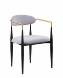 Modern Contemporary 2pcs Side Chairs Gray Fabric Upholstered Ultra Stylish Chairs Set B011139603