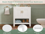 24" Modern Bathroom Vanity with Elegant Twill Design & Soft-Close Hinges, Bathroom Cabinet with Back N710P446535K