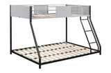 ZNTS Metal Twin over Full Bunk Bed/ Heavy-duty Sturdy Metal/ Noise Reduced/ Safety Vent Board Guardrail/ 69082850