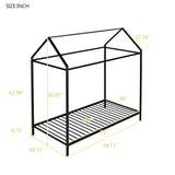 House Bed Frame Twin Size , Kids Bed Frame Metal Platform Bed Floor Bed for Kids Boys Girls No Box WF286771AAB