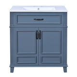 30'' Bathroom Vanity with Ceramic Sink,Solid Wood Frame Bathroom Storage Cabinet with Soft Closing N710P252113C