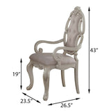 Beige and Antique White Arm Chair with Button Tufted B062P185674