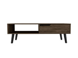 Coffee Table, One Open Shelf, One Drawer, Dark Walnut B097133228