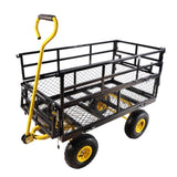 Wagon Cart Garden cart trucks make it easier to transport firewood YellowBlack W22784162