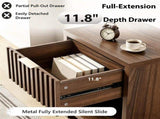 () 1 Drawer 1 Shelf Honeycomb Board MDF Bedside Table 20*15*24.5in Dark brown 52003423