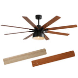 52 Inch Ceiling Fan With 6 Speed Wind 8 Dual Colors Blades Remote Control Reversible DC Motor With W934P208510