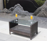 Outdoor patio Furniture Coffee Table with clear tempered glass W20967099