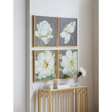 Set of 4 White and Gold Botanical Wall Art Prints, Home Decor for Living Room Dining Room Bedroom W2078127367