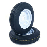 2x 5.30-12 Trailer Tires on 12" 4 Lug P811 1050 LBS Width4" 04058041