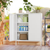 The metal storage locker, 40 inches high, comes with 2 doors and is suitable for homes, offices and T3421P312422