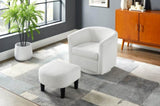 Swivel Accent Chair 360&deg Comfy Recliner Corduroy Arm Chair Single Sofa with Ottoman for Living Room W2582P179929