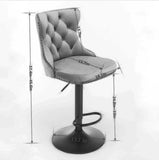 A&A Furniture,Swivel Velvet Barstools Adjusatble Seat Height from 25-33 Inch,17.7 inch base, Modern W114341202