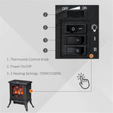 ZNTS 750W/1500W 17 inch Electric Fireplace Heater （Prohibited by WalMart） 47060231
