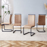 Modern Dining Chairs, Technology cloth High Back Upholstered Side Chair with C-shaped Tube Black W115149179