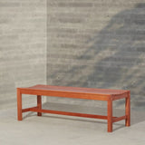 Emilio Reddish Brown Tropical Wood Armless Garden Bench for 3 Seaters B093121196