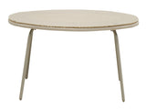 Off-White Oval Outdoor PE Rattan Glass Dining Table Elevate Your Patio & Garden W3990P462692