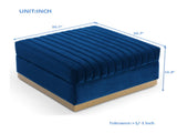 Contemporary Vertical Channel Tufted Velvet Big Size Ottoman Modern Upholstered Foot Rest for Living W1117127177