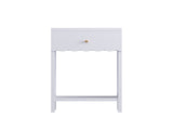 Modern Nightstand with Drawer and Open Shelf,Scalloped Edge Bedside Table for Bedroom, Cute 09977389