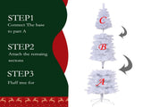 7.5FT White Slim Artificial Christmas Tree Includes Foldable Metal Stand--Not support self-pick up 03440975