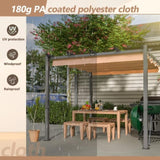 ZNTS 10' x 10' Aluminum Patio Pergola with Retractable Pergola Canopy, Backyard Shade Shelter for Porch, W2505P155204