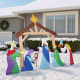 5FT Lighted 2D Nativity Scene Outdoor Christmas Decorations, with 400 Warm White LED Lights and 17776347