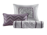 7-Piece King 100% Polyester Pieced Pleated Tufted Comforter Set B035P463175