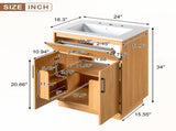 24-Inch Bathroom Vanity with Ceramic Sink, Soft-Close Doors, Modern Traditional Bathroom N729P517639N