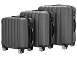 ABS Trolley Case 20in 24in 28in 3PCS Suitcase Set Striped Textured Suitcase Dark Gray 51629479