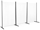 3-Fold Foldable Screen 160g Plastic Feet Polyester Fabric Carbon Steel Frame Room Divider 6FT 09706590