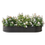 Raised Garden Bed Outdoor, Oval Large Metal Raised Planter Bed for for Plants, Vegetables, and W840102509