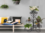 4 Potted Square Flower Metal Shelves Plant Pot Stand Decoration for Indoor Outdoor Garden Black 34517195