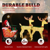 Lighted Reindeer Pulling Sleigh Christmas Decorations, Pre-lit Holiday Decor with270Warm White 72364050