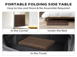 Outdoor Folding Side Table, Patio Rattan Coffee Table with PE Wicker & High-Duty Steel Frame for 50470658