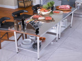 Profeeshaw Stainless Steel Prep & Work Table, 30x48 Inches, with Backsplash and Adjustable W1422P252477
