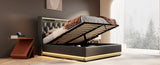 Full size Upholstered, 360 surround LED function, Buttons/Apps/Remote Control, hydraulic storage N736P188806B