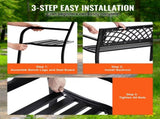 Outdoor Bench 46 in Metal Garden Bench 480 lbs Park Patio Yard Porch Bench 58980159