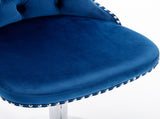 Furniture,Swivel Velvet Barstools Adjusatble Seat Height from 25-33 Inch, Modern Upholstered Chrome 84084214