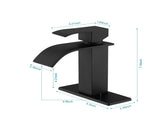 Waterfall Spout Single Handle Bathroom Sink Faucet 96601833